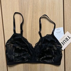 True and Co bralette size 32D new with tag black and nude